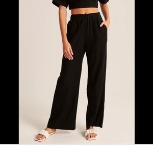 Abercrombie & Fitch Black Linen Pant Size L - Sold Out Online